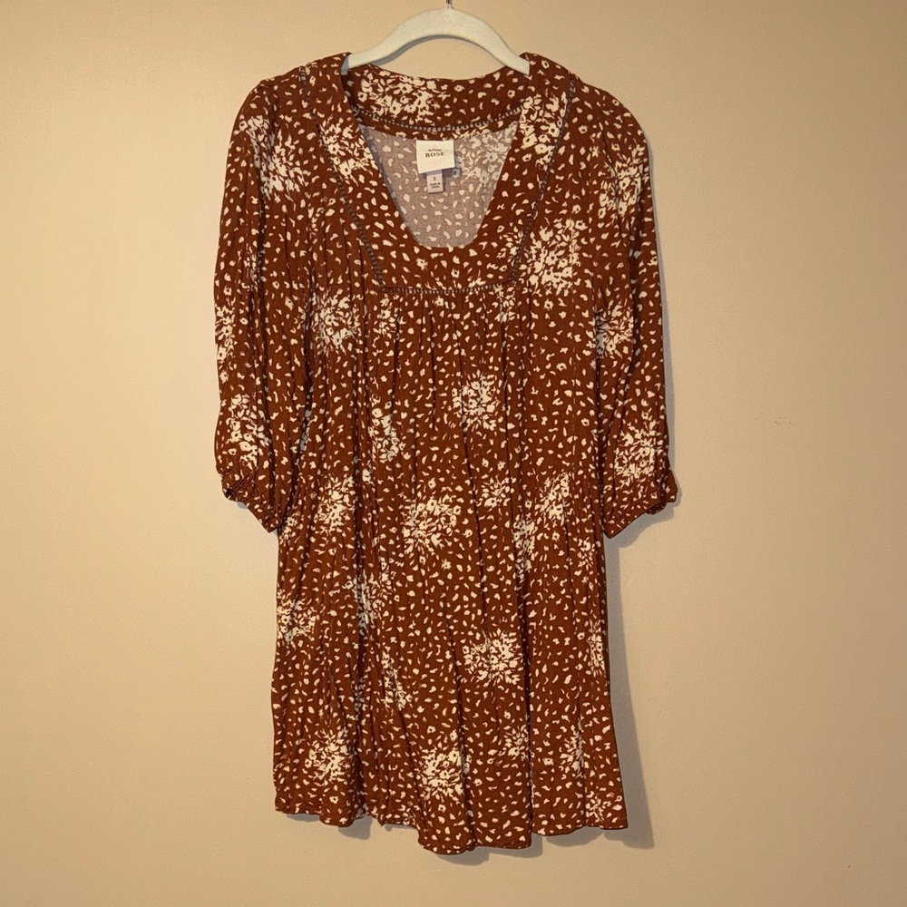 Knox Rose Brown and White Floral Dress